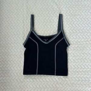 Urban Outfitters Black and Gray Ribbed Top